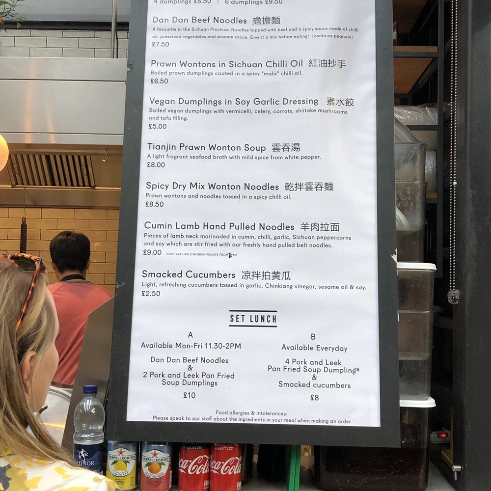 Dumpling Shack - Menu - Noodles Near Me - London, XGL