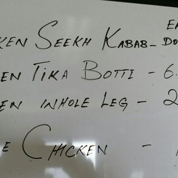 Raavi Naan Kabab - Marker board menu showing available take out options. - Halal Near Me - Matawan, New Jersey Raavi Naan Kabab - Marker board menu showing available take out options. - Halal Near Me - Matawan, New Jersey