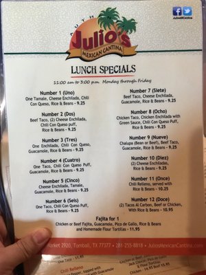 Menu photo 5 Julio's Mexican Cantina Tomball, TX Menu photo 5 Julio's Mexican Cantina Tomball, TX