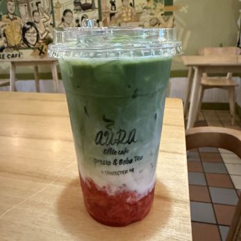 Aura Little Cafe - Strawberry matcha latte - Coffee & Tea Near Me - Lancaster, Pennsylvania