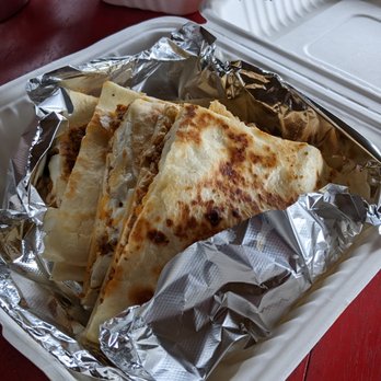 Maria's Mexican Food - quesadillas in a styrofoam container - Tacos Near Me - Chester, Vermont Maria's Mexican Food - quesadillas in a styrofoam container - Tacos Near Me - Chester, Vermont