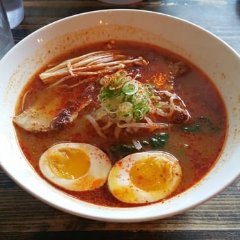 Ani Ramen House - No. 3 spice miso with ajitama  (marinated soft boiled egg) and enoki mushrooms - Ramen Near Me - Montclair, New Jersey