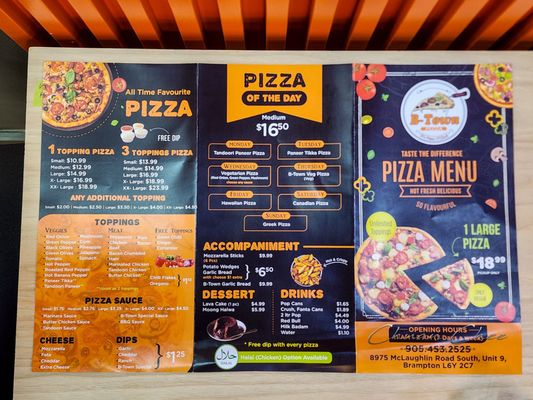 Menu photo 1 B Town Pizza Toronto, ON
