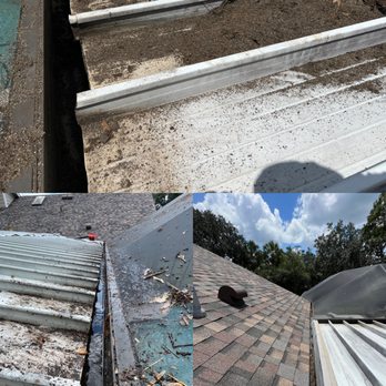 Gray Gutters - Nearly +50lbs of dirt and shingle granules clogging these gutters! - Gutter Services Near Me Gray Gutters - Nearly +50lbs of dirt and shingle granules clogging these gutters! - Gutter Services Near Me