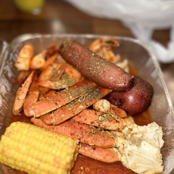 Lotus Seafood - crab legs, corn on the cob, and sausage - Seafood Near Me - Houston, Texas