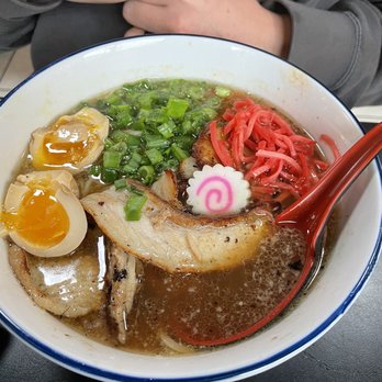 Kuma Sushi - Shoyu broth with pork and shoyu egg - Sushi Bars Near Me - Los Osos, California Kuma Sushi - Shoyu broth with pork and shoyu egg - Sushi Bars Near Me - Los Osos, California