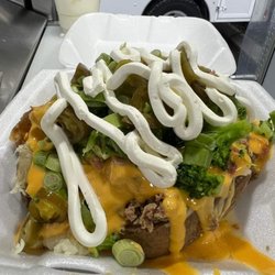 5 Hermanos Baked Potatoes - Cheese, steak, broccoli, and sour cream