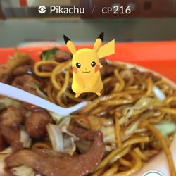 Pikachu on my Lo Mein!