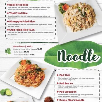 Thai Time Restaurant - Fried rice and Noodle menu - Thai Near Me - Mobile, Alabama