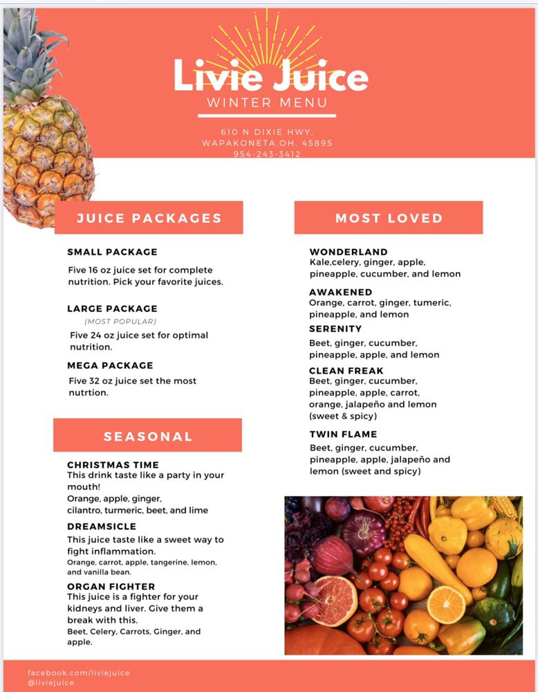 LIVIE JUICE Updated June 2024 610 N Dixie Hwy, Ohio