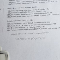 Empír steak - Menu