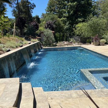 Twin Palms Landscape - a pool with a waterfall - Landscaping Near Me Twin Palms Landscape - a pool with a waterfall - Landscaping Near Me