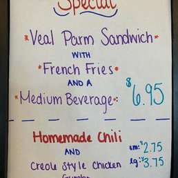 specials board at Dairy Circus - lunch specials one day in December