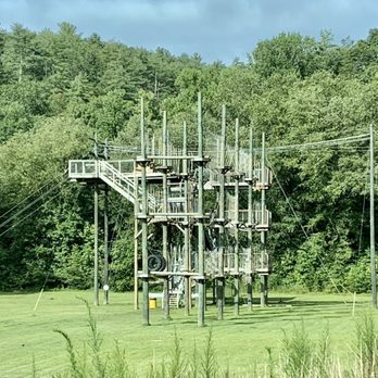 Nacoochee Adventures - An obstacle course you can do, or where you end up after the long zip line. - Ziplining Near Me - Helen, Georgia