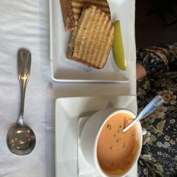 Tomato Bisque with grilled cheese