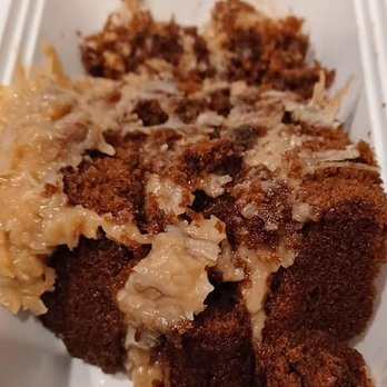 Maxie B's - My slice of German Chocolate. Yes, the girl kind of "threw" it in the container. So kind of her! - Bakeries Near Me - Greensboro, North Carolina Maxie B's - My slice of German Chocolate. Yes, the girl kind of "threw" it in the container. So kind of her! - Bakeries Near Me - Greensboro, North Carolina