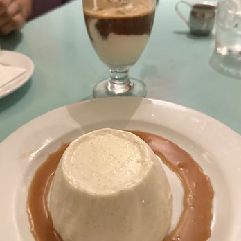 Giacomo's Cibo e Vino - Panna cotta al yogurt (front) & affogato (back) - Italian Near Me - Houston, Texas Giacomo's Cibo e Vino - Panna cotta al yogurt (front) & affogato (back) - Italian Near Me - Houston, Texas