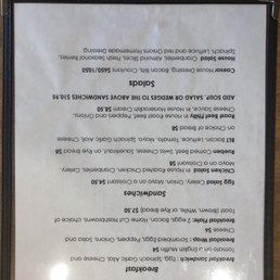 the menu of the restaurant the menu of the restaurant