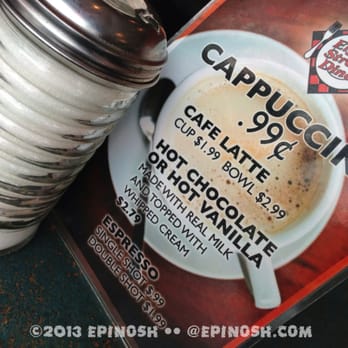 Elgin Street Diner - Order your cappuccino for only $0.99! - Diners Near Me - Ottawa, Ontario Elgin Street Diner - Order your cappuccino for only $0.99! - Diners Near Me - Ottawa, Ontario