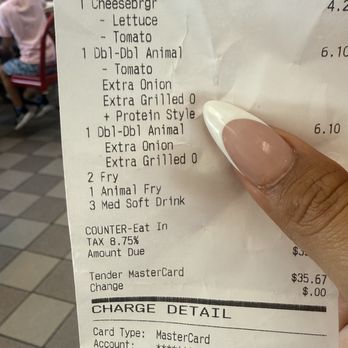 In-N-Out Burger - Recipt - Fast Food Near Me - Chula Vista, California In-N-Out Burger - Recipt - Fast Food Near Me - Chula Vista, California