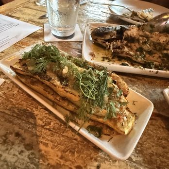 Peche Seafood and Grill - grilled zucchini w/ feta, capers + croutons - Seafood Near Me - New Orleans, Louisiana Peche Seafood and Grill - grilled zucchini w/ feta, capers + croutons - Seafood Near Me - New Orleans, Louisiana