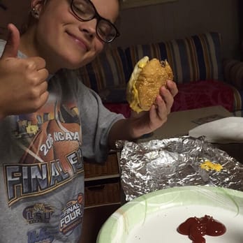 Five Guys - Cate's diving into her 5 guys to-go. - Burgers Near Me - Ocean City, Maryland