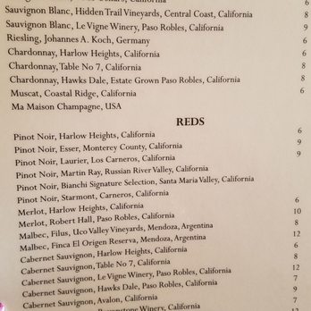 Dilliwala Indian Kitchen - Wine List.... glug, glug... 08/18/17 - Indian Near Me - Diamond Bar, California