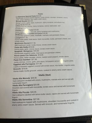 Menu photo 7 La Speranza  Restaurant Rockville, MD