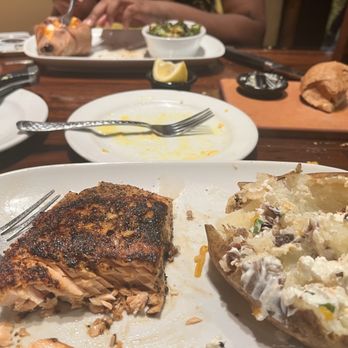 LongHorn Steakhouse - Salmon and bake potato loaded - Steakhouses Near Me - Austell, Georgia