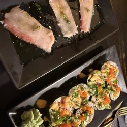 Yellow tail Sashimi and sushi roll