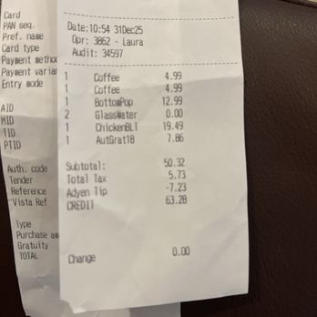 CMX CinéBistro Stony Point - Receipt for my Avatar movie and meal at Cinebistro. - Cinema Near Me - Richmond, Virginia