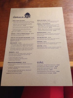 Menu photo 4 Domain & Ayr Auckland, AUK