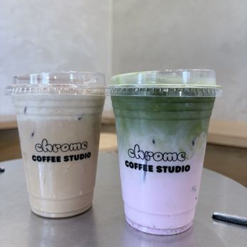 Chrome Coffee Studio - banana latte & strawberry matcha - Coffee & Tea Near Me - Torrance, California