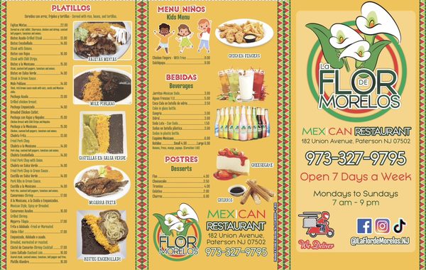 Menu photo 1 La Flor De Morelos Paterson, NJ Menu photo 1 La Flor De Morelos Paterson, NJ