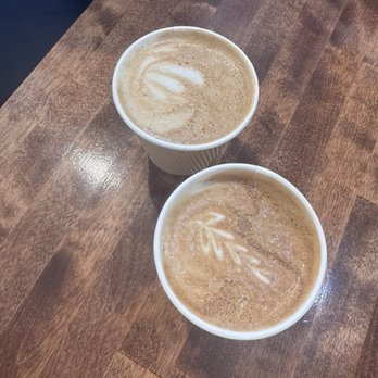 H. Cheval Coffee - Cappuccino (close) and latte (furthest from camera) - Coffee & Tea Near Me - Paso Robles, California
