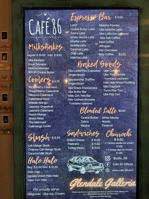 Menu photo 1 Cafe 86 Glendale, CA