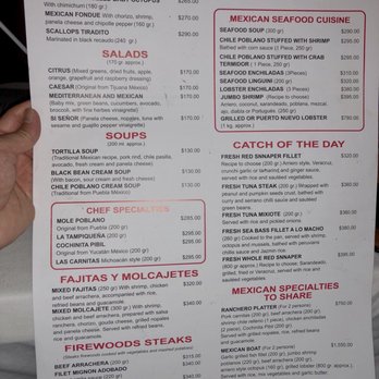 Sí Señor Beach - Dinner Menu - March 2018 - VN - Seafood Near Me - Puerto Vallarta, JAL