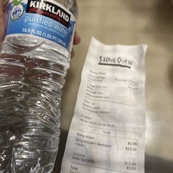 Stone Oven - The water I was charged for!! - Salad Near Me - Canoga Park, California Stone Oven - The water I was charged for!! - Salad Near Me - Canoga Park, California