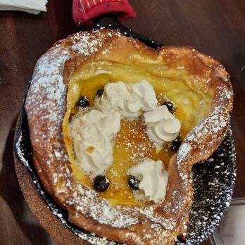 Two Eggs! - McDonough - Blueberry and lemon curd Dutch baby pancake - Breakfast & Brunch Near Me - Hampton, Georgia