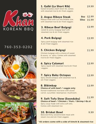 Menu photo 4 Khan Korean BBQ El Centro, CA Menu photo 4 Khan Korean BBQ El Centro, CA