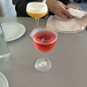 Abernethy's - Pure guava (foreground) and Diamond and Pearls (background) cocktails - Cocktail Bars Near Me - Los Angeles, California Abernethy's - Pure guava (foreground) and Diamond and Pearls (background) cocktails - Cocktail Bars Near Me - Los Angeles, California