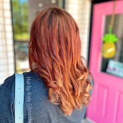 The Jessica Cline Salon & Spa - Color correction from dark purple box dye.