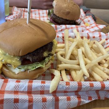 The Cardinal - Cardinal Burger (double) with fries - Burgers Near Me - Boone, North Carolina