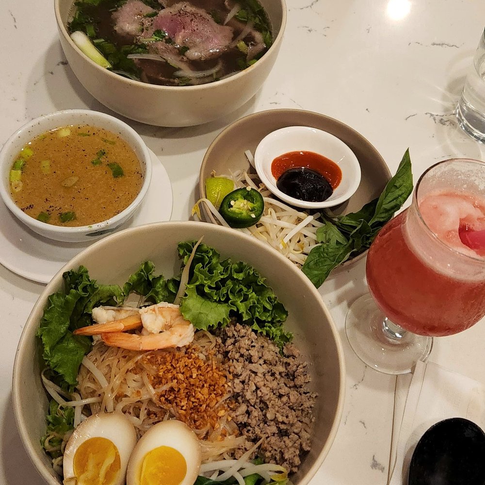Em Vietnamese Bistro - Pho Bo (top) and Hu Tieu Kho (bottom) - Vietnamese Near Me - Brooklyn, New York Em Vietnamese Bistro - Pho Bo (top) and Hu Tieu Kho (bottom) - Vietnamese Near Me - Brooklyn, New York