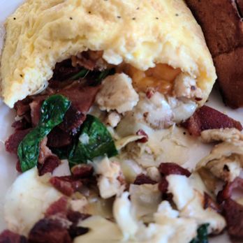 Rosie’s Place - 3 egg omlette with cheddar cheese,  artichoke,  spinach,  and the house homemade salsa is amazing. - Breakfast & Brunch Near Me - Carmel, Indiana