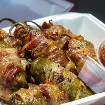 Tonys Backyard BBQ - bacon wrapped peppers and jalapenos - Food Trucks Near Me - Hillsboro, Texas