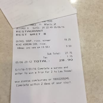 Zippy's Kahului - Reciept for 2 - Fast Food Near Me - Kahului, Hawaii Zippy's Kahului - Reciept for 2 - Fast Food Near Me - Kahului, Hawaii