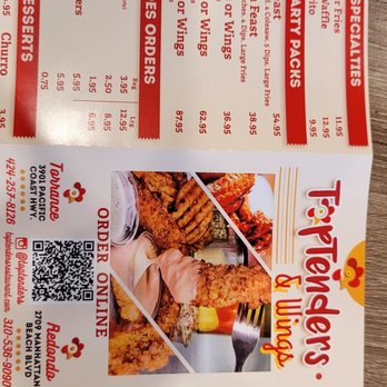 Top Tenders & Wings - Top Tenders Menu - Chicken Wings Near Me - Redondo Beach, California