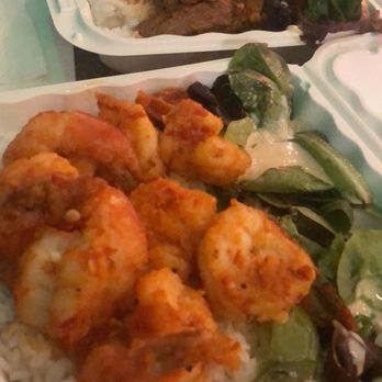 Sam's Kitchen - Spicy shrimp and Spicy Steak with rice and salad. - Food Stands Near Me - Honolulu, Hawaii