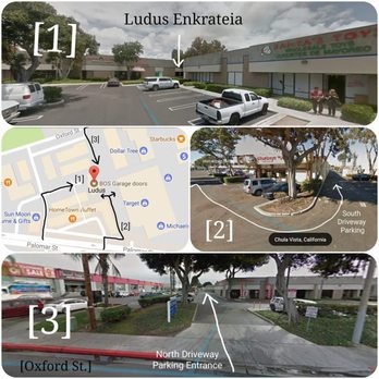 Ludus Enkrateia - The map to Entrances and Parking - Trainers Near Me - Chula Vista, California